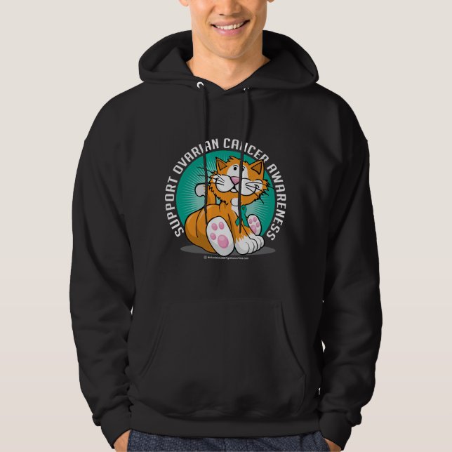 Moletom Com Capuz Gato do câncer de ovário (Frente)