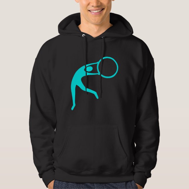 Moletom Com Capuz Ginástica Rítmica Figura - Ciano (Frente)