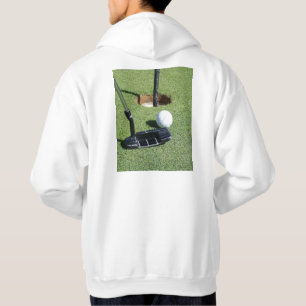 Moletom Com Capuz Golfe Colocando No Verde,