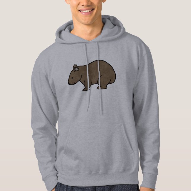 Moletom Com Capuz Gráfico de Wombat (Frente)