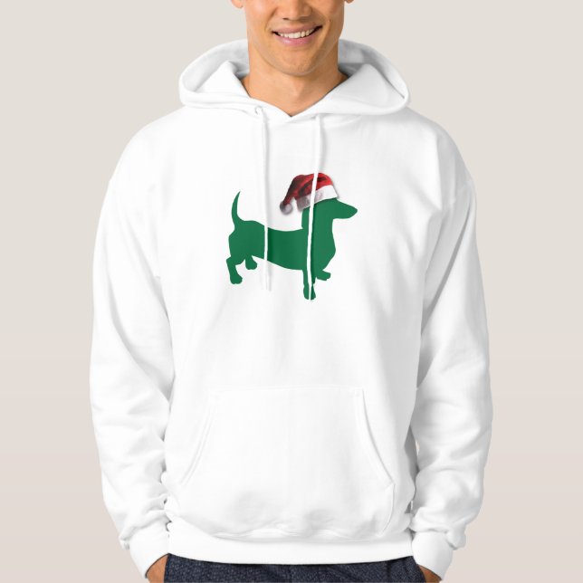 Moletom Com Capuz Green Dachshund Natal (Frente)