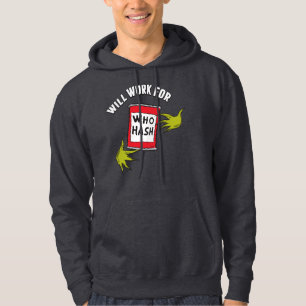 Moletom Com Capuz Grinch Clássico Vou Trabalhar por Quem Hash Quot