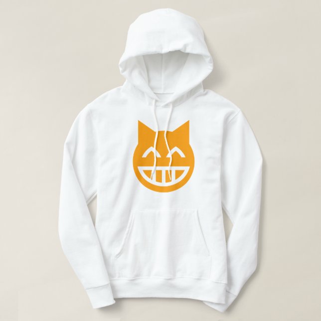 Moletom Com Capuz Grinning Emoji Cat (Frente do Design)