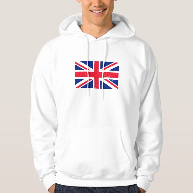 Moletom Com Capuz Grunge Union Jack da Grã-Bretanha Excelente (Frente)