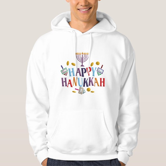 Moletom Com Capuz Happy Hanukkah (Frente)