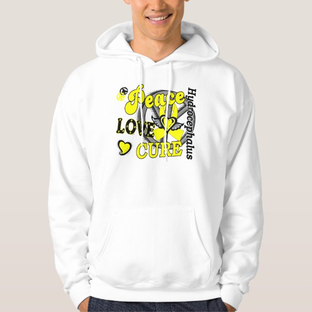 Moletom Com Capuz Hidrocefalia da cura 2 do amor da paz (Frente)