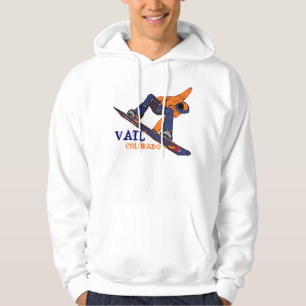 Moletom Com Capuz Hoodie alaranjado azul das caras do snowboarder de