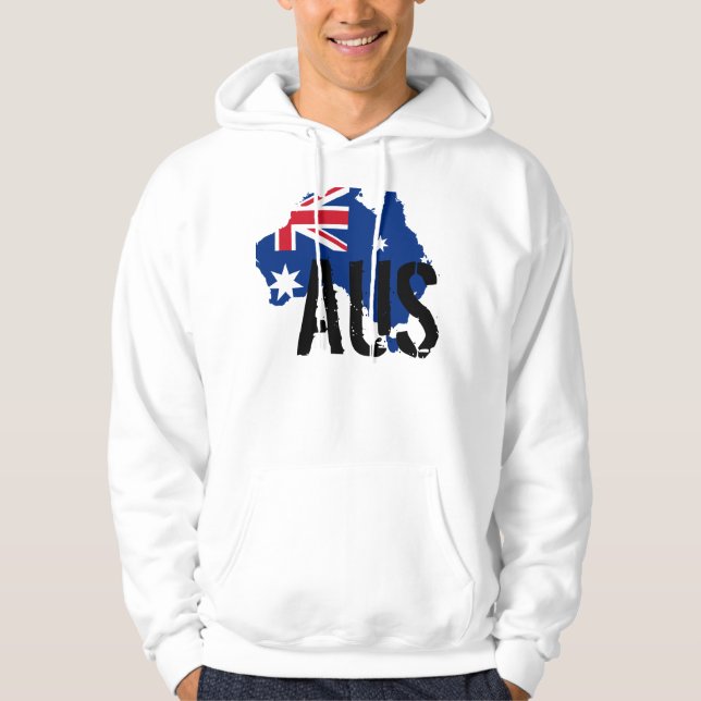 Moletom Com Capuz Hoodie australiano da bandeira (Frente)