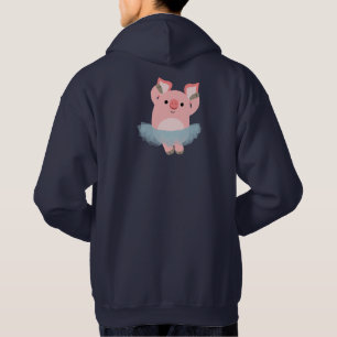 Moletom Com Capuz Hoodie bonito do porco da bailarina dos desenhos