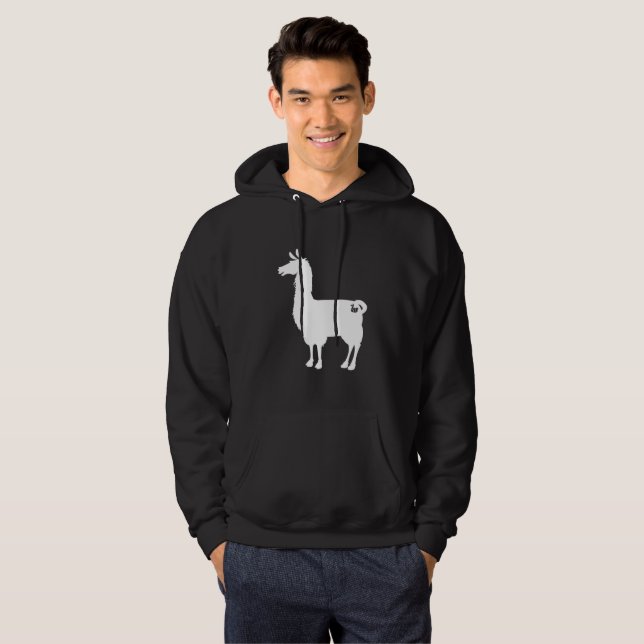 Moletom Com Capuz Hoodie branco do lama (Frente Completa)