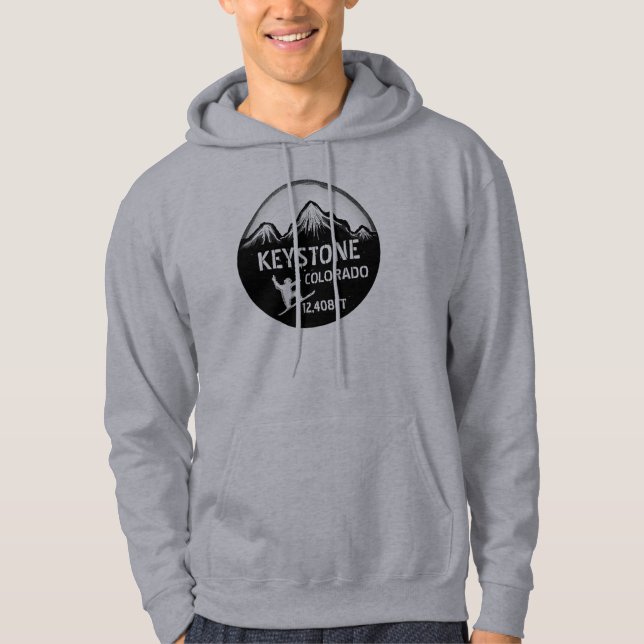 Moletom Com Capuz Hoodie cinzento trapezóide das caras da arte do (Frente)