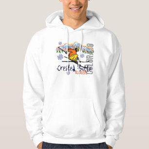 Moletom Com Capuz Hoodie com crista da elevação do esqui de Colora