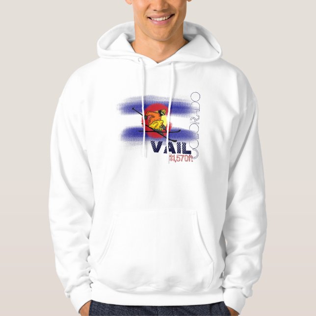Moletom Com Capuz Hoodie da bandeira da elevação do esqui de Vail (Frente)