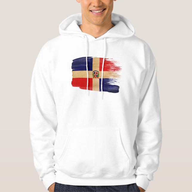 Moletom Com Capuz Hoodie da bandeira da República Dominicana (Frente)