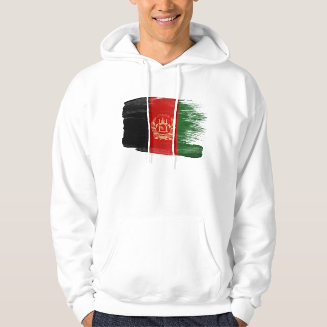 Moletom Com Capuz Hoodie da bandeira de Afeganistão (Frente)