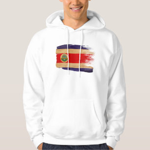 Moletom Com Capuz Hoodie da bandeira de Costa Rica