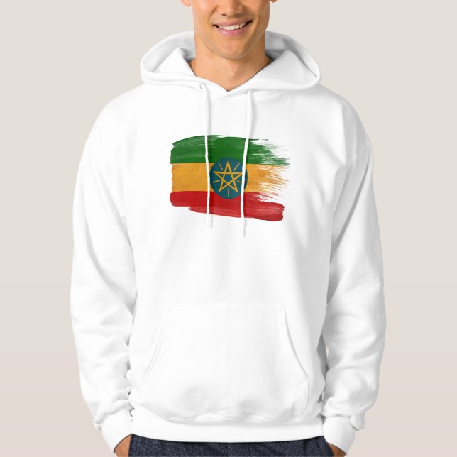 Moletom Com Capuz Hoodie da bandeira de Etiópia (Frente)