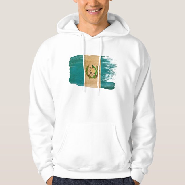 Moletom Com Capuz Hoodie da bandeira de Guatemala (Frente)