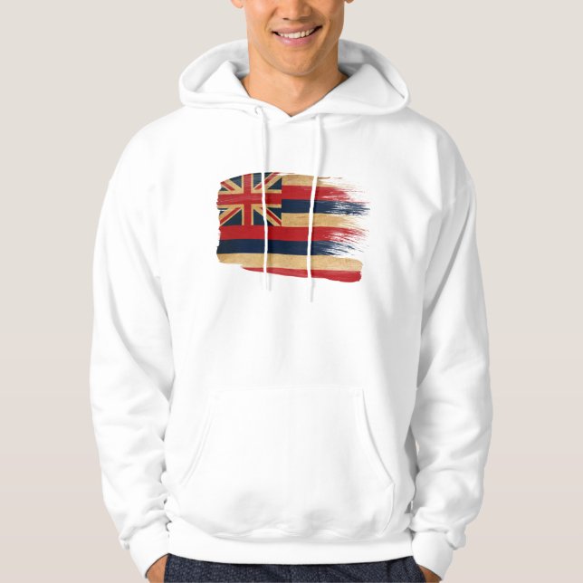 Moletom Com Capuz Hoodie da bandeira de Havaí (Frente)
