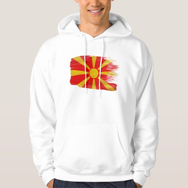 Moletom Com Capuz Hoodie da bandeira de Macedónia (Frente)