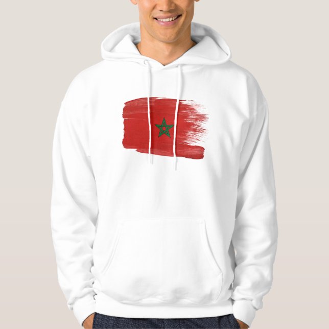 Moletom Com Capuz Hoodie da bandeira de Marrocos (Frente)