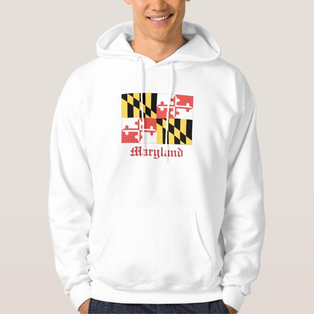 Moletom Com Capuz hoodie da bandeira de maryland (Frente)