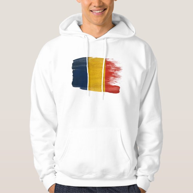 Moletom Com Capuz Hoodie da bandeira de Romania (Frente)