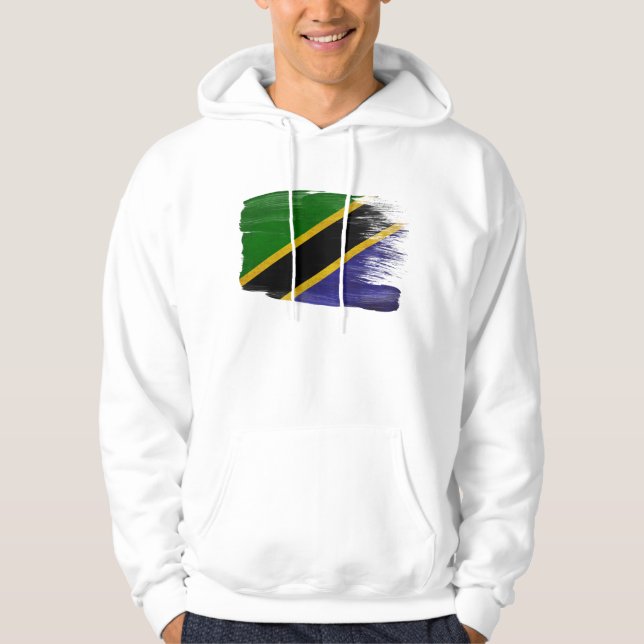 Moletom Com Capuz Hoodie da bandeira de Tanzânia (Frente)