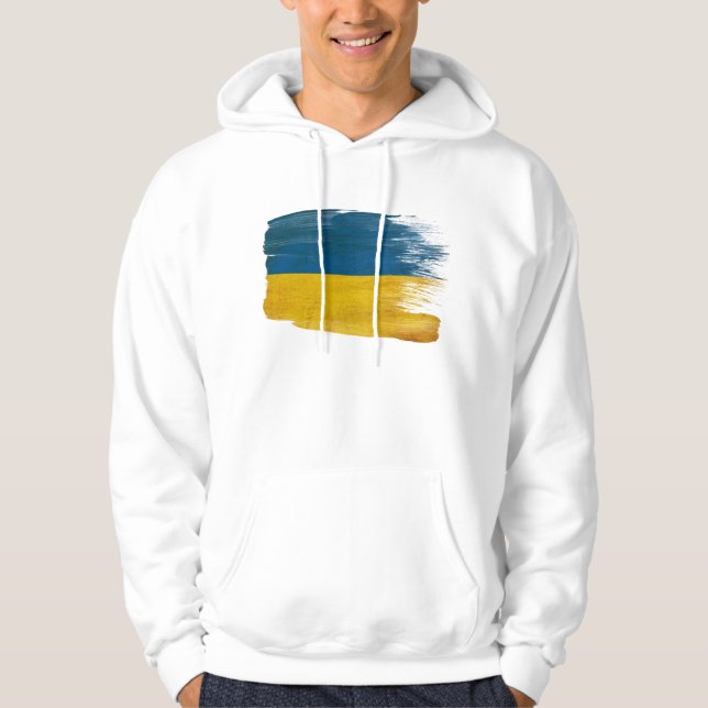 Moletom Com Capuz Hoodie da bandeira de Ucrânia (Frente)