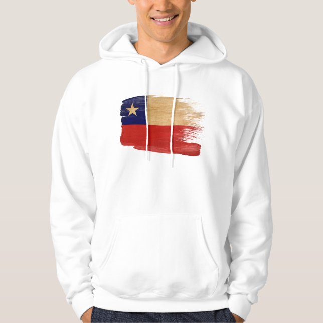 Moletom Com Capuz Hoodie da bandeira do Chile (Frente)