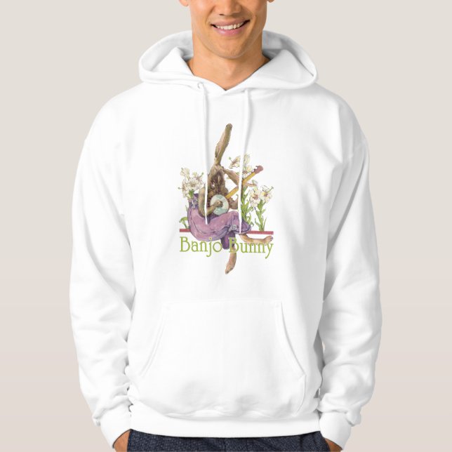 Moletom Com Capuz Hoodie da luz do coelho do banjo (Frente)