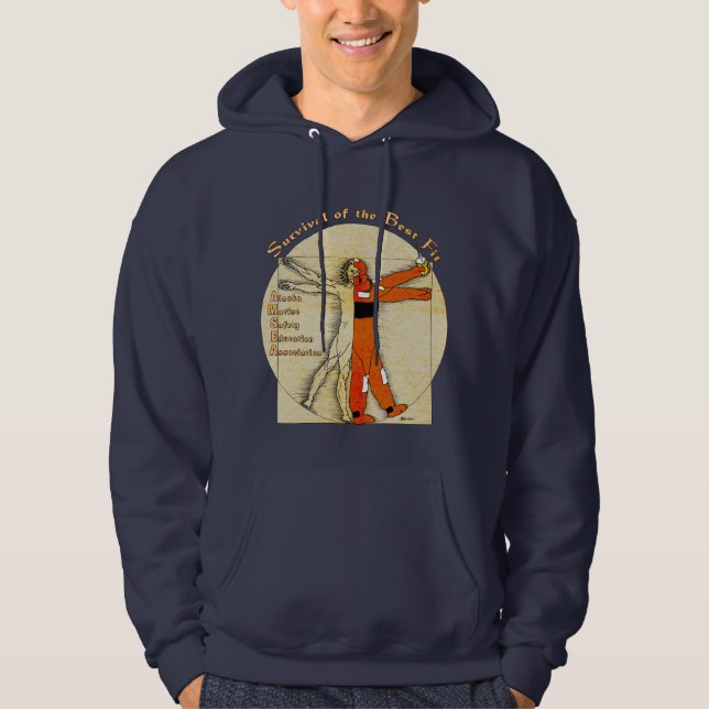 Moletom Com Capuz Hoodie da sobrevivência de AMSEA - design na parte (Frente)