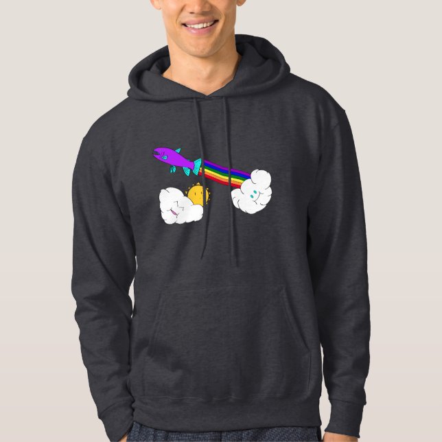 Moletom Com Capuz Hoodie da truta de arco-íris (Frente)