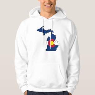 Moletom Com Capuz Hoodie das caras do esboço de Michigan da bandeir