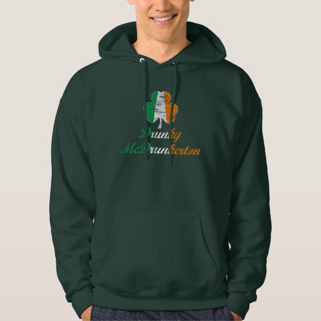 Moletom Com Capuz Hoodie de Drunky McDrunkerton do dia de St Patrick (Frente)