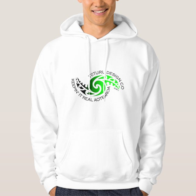 Moletom Com Capuz Hoodie de Karearea ou T - verde no branco (Frente)