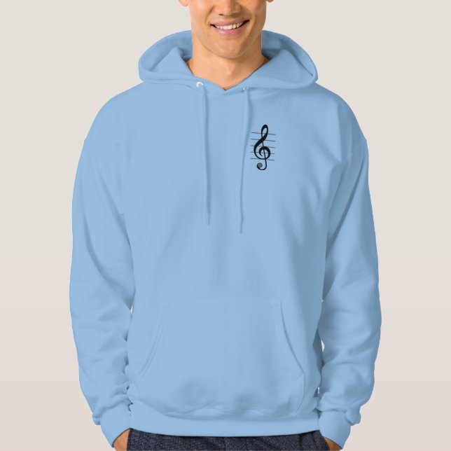 Moletom Com Capuz Hoodie de Nota Musical de Limpeza Típica (Frente)