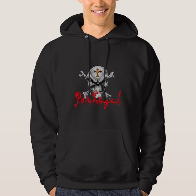 Moletom Com Capuz Hoodie do crânio de Portugal (Frente)