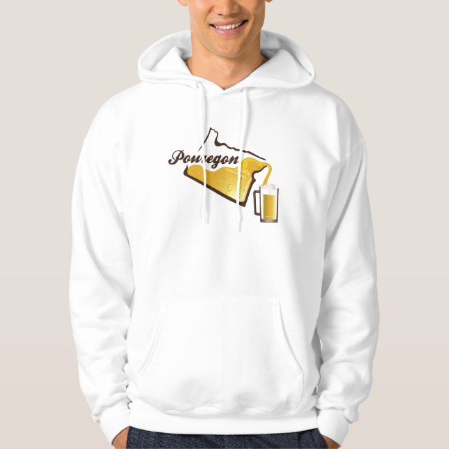 Moletom Com Capuz Hoodie do design da cerveja de Pouregon (Frente)