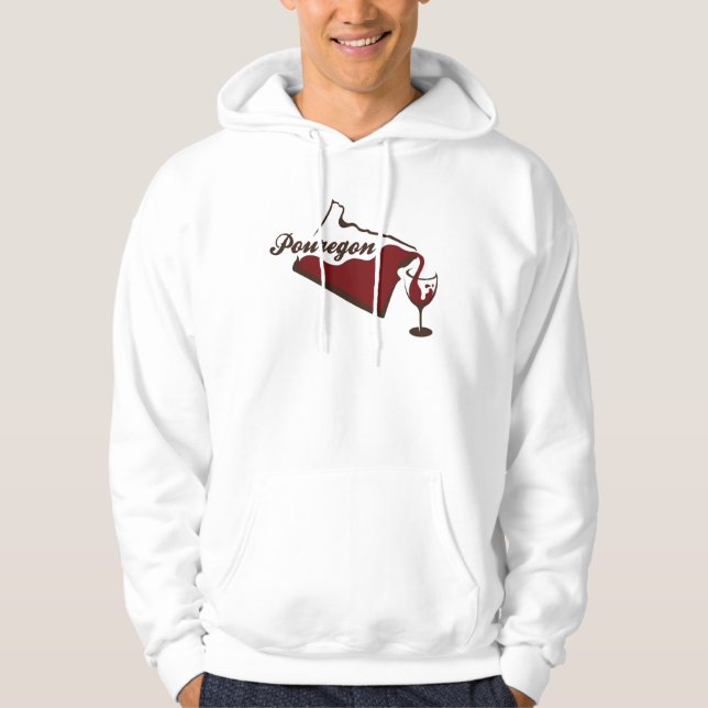 Moletom Com Capuz Hoodie do design do vinho de Pouregon (Frente)