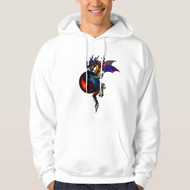 Moletom Com Capuz Hoodie do dragão de Ying Yang (Frente)