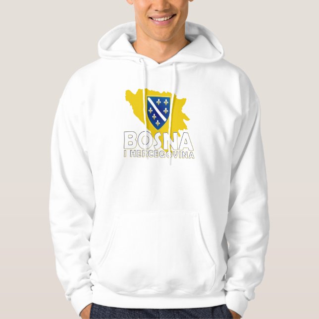 Moletom Com Capuz Hoodie do mapa de Bosna (Frente)