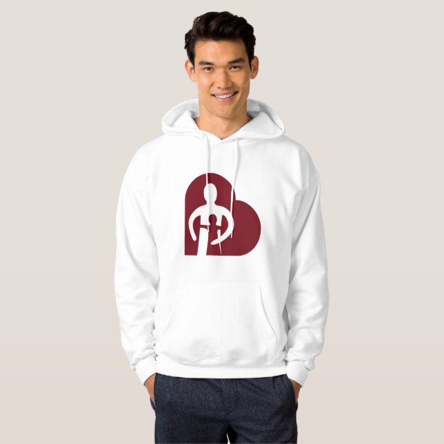 Moletom Com Capuz Hoodie dos homens (branco) (Frente Completa)