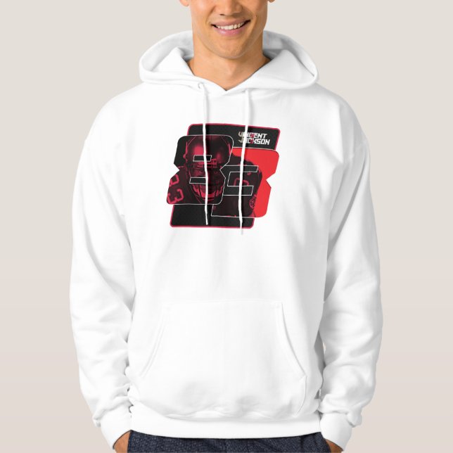 Moletom Com Capuz Hoodie dos homens de Vincent Jackson - branco (Frente)
