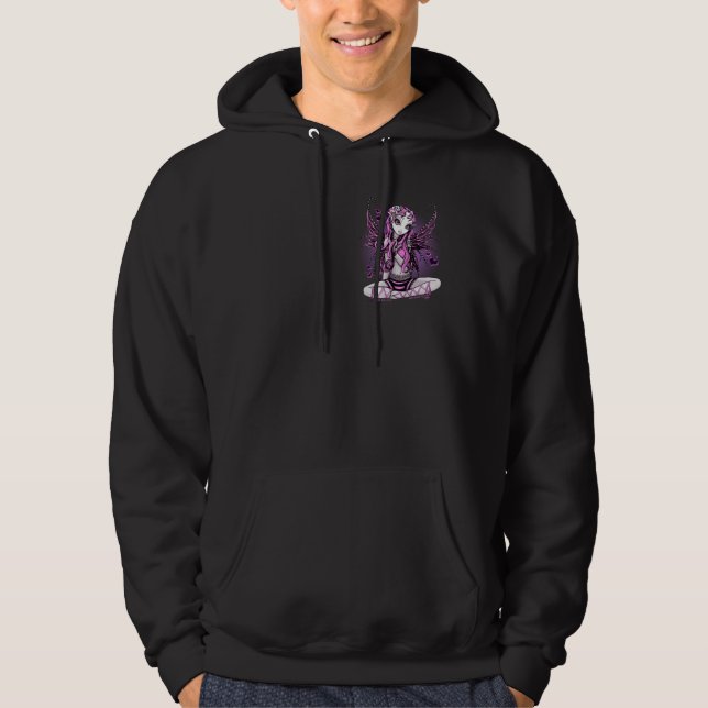 Moletom Com Capuz Hoodie feericamente cor-de-rosa laçado da arte (Frente)