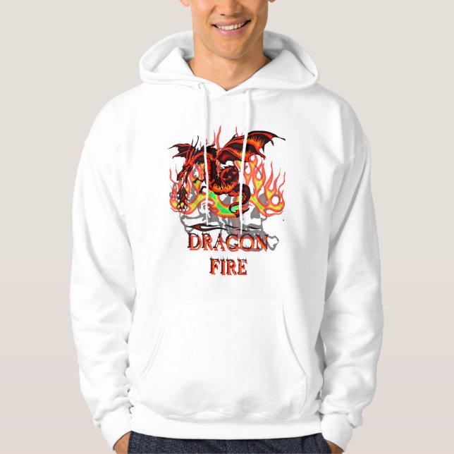 Moletom Com Capuz Hoodie flamejante do dragão (Frente)
