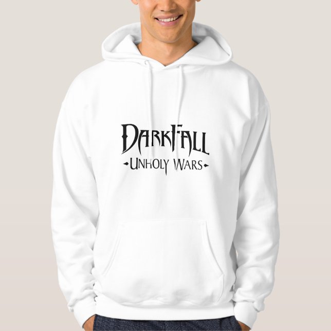 Moletom Com Capuz Hoodie ímpio do branco das guerras de Darkfall (Frente)