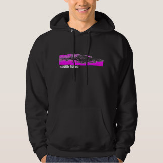 Moletom Com Capuz Hoodie preto e cor-de-rosa do montículo sul da