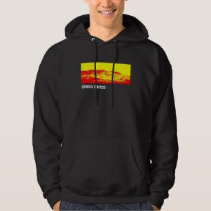 Moletom Com Capuz Hoodie preto e vermelho do montículo sul da
