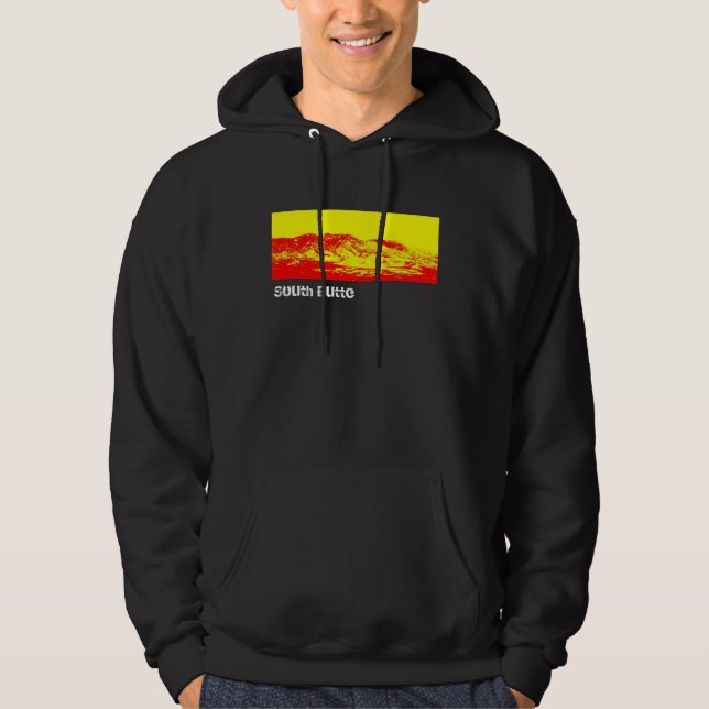 Moletom Com Capuz Hoodie preto e vermelho do montículo sul da (Frente)